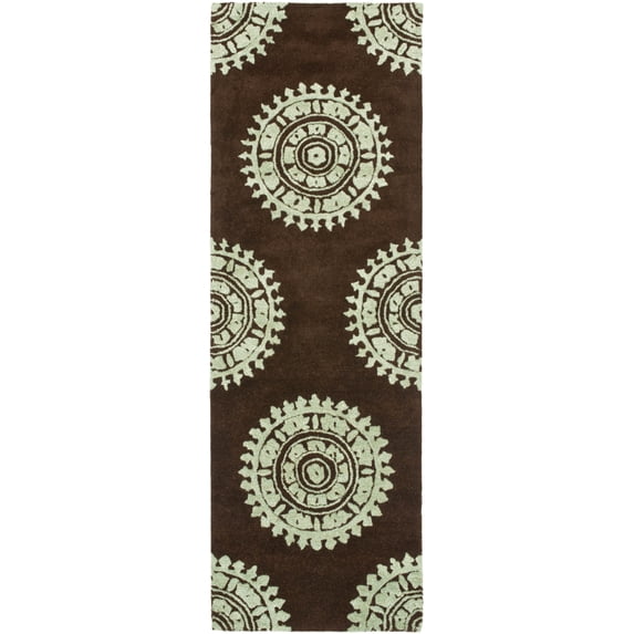 SAFAVIEH Soho Collection SOH732C Handmade Brown/Teal Rug