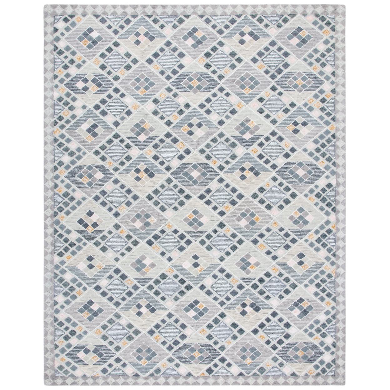 Gray and Gold Hand-Tufted Wool 8' x 10' Area Rug