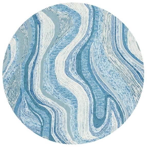 Safavieh Soho Stanice Abstract Area Rug, Blue/Ivory, 6' x 6' Round