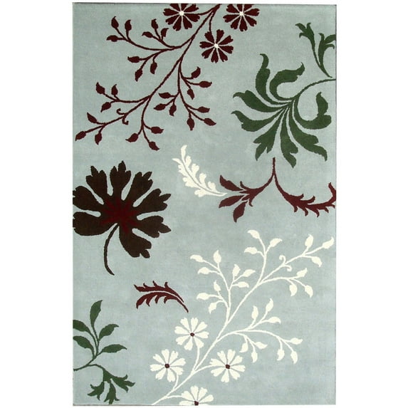 SAFAVIEH Soho Cori Floral Wool Area Rug, Blue/Multi, 3'6" x 5'6"