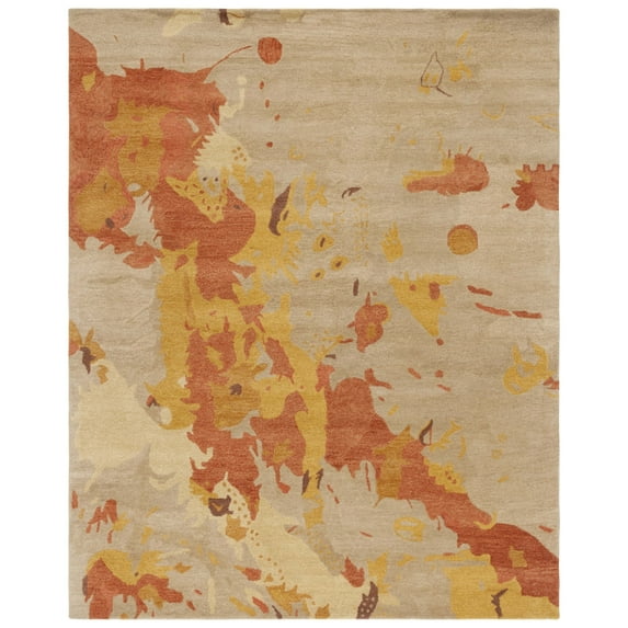 SAFAVIEH Soho Cyprus Abstract Wool Area Rug, Beige/Multi, 8'3" x 11'