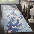 thumbnail image 1 of SAFAVIEH Soho Daffodil Abstract Runner Rug, Blue/Light Pink, 2'6" x 8', 1 of 7