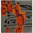 thumbnail image 1 of SAFAVIEH Soho Daisy Abstract Wool Area Rug, Grey/Orange, 6' x 6' Square, 1 of 8