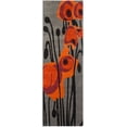 thumbnail image 1 of SAFAVIEH Soho Daisy Abstract Wool Runner Rug, Grey/Orange, 2'6" x 6', 1 of 3