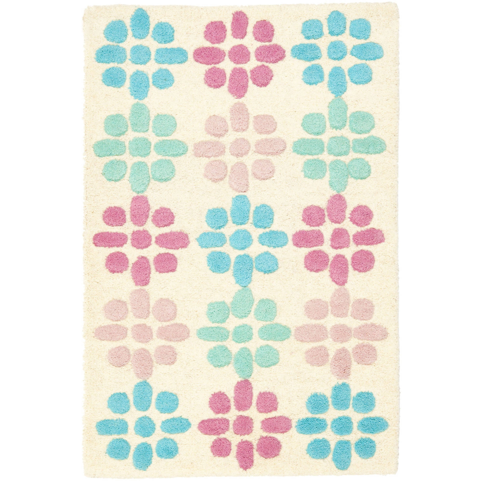 SAFAVIEH Soho Daisy Geometric Wool Area Rug, Ivory/Multi, 2' x 3 ...