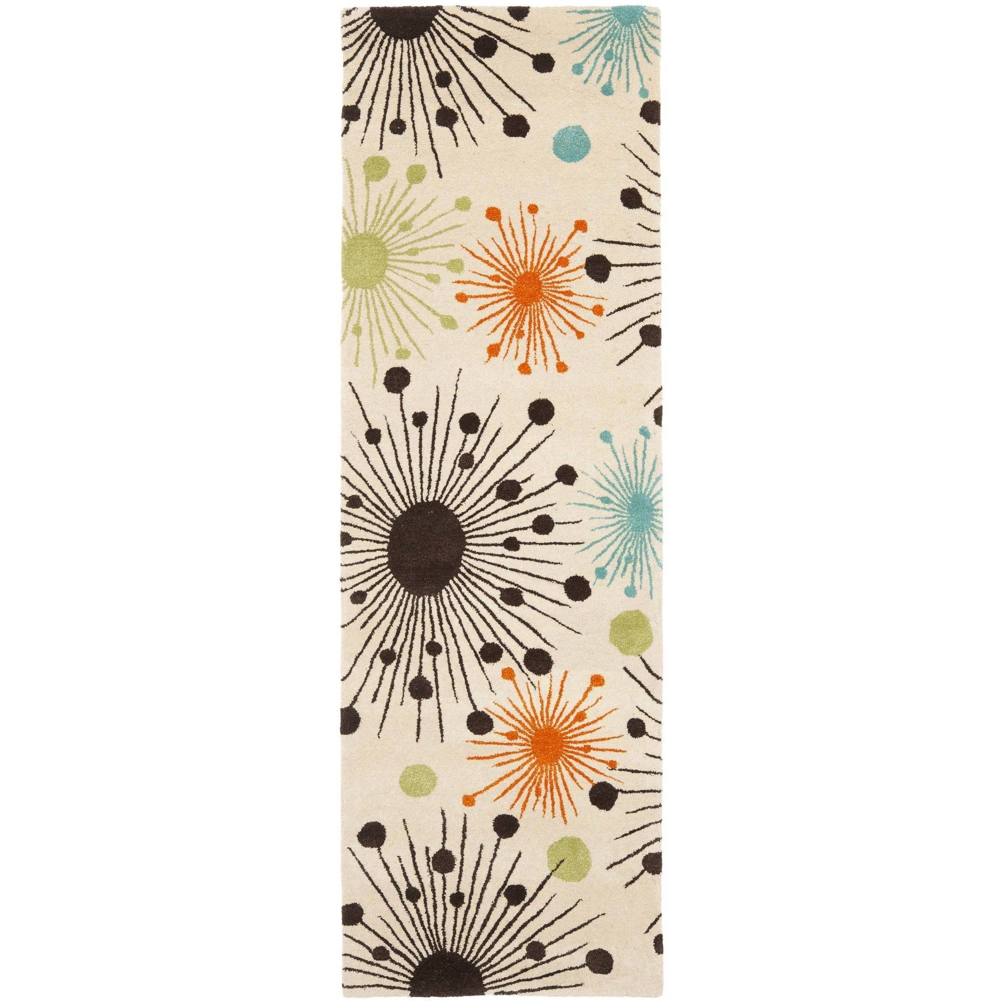 Hand-Tufted Ivory Wool and Viscose Runner Rug, 2'6" x 6'