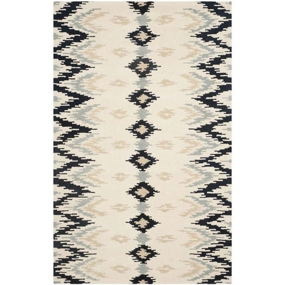 SAFAVIEH Soho Daven Southwestern Wool Area Rug, Ivory/Dark Grey, 2' x 3'