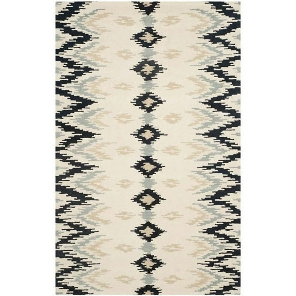 SAFAVIEH Soho Daven Southwestern Wool Area Rug, Ivory/Dark Grey, 2' x 3'