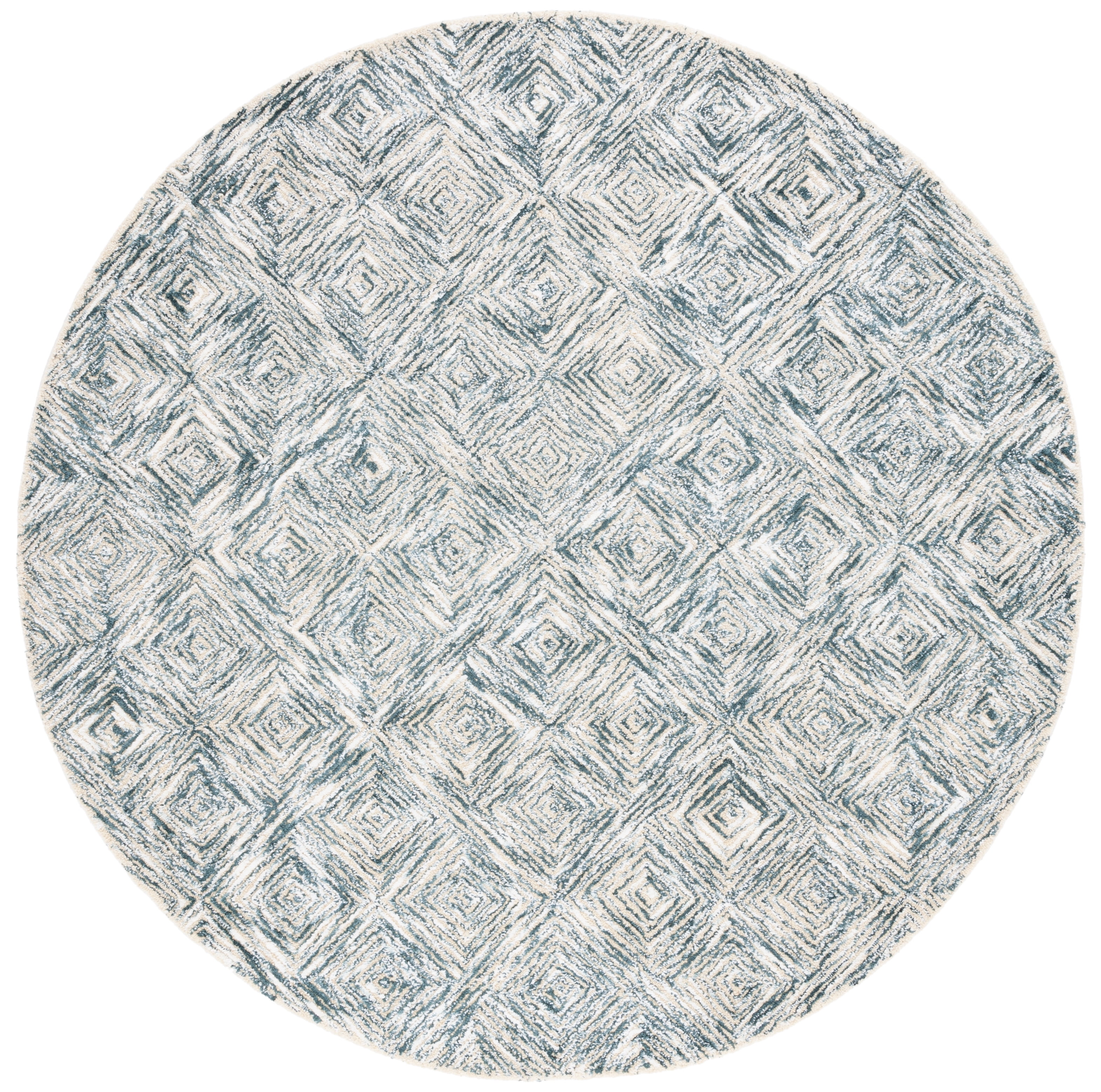 SAFAVIEH Soho Deandre Abstract Area Rug, Ivory/Green, 6' x 6' Round