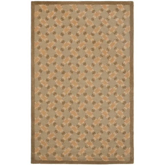 SAFAVIEH Soho Deforrest Striped Wool Area Rug, Brown/Sage, 8' x 10'