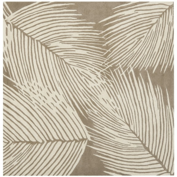 SAFAVIEH Soho Devon Floral Wool Area Rug, Beige/Ivory, 6' x 6' Square