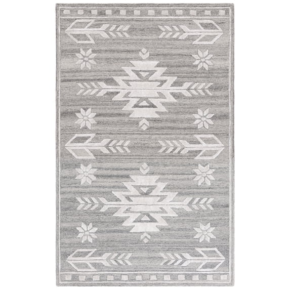 SAFAVIEH Soho Dinah Geometric Area Rug, Grey/Ivory, 6' x 9'
