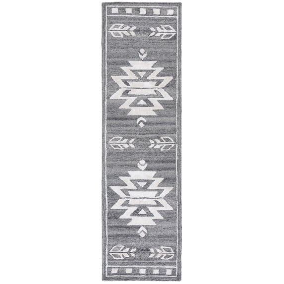 SAFAVIEH Soho Dinah Geometric Runner Rug, Grey/Ivory, 2'3" x 8'