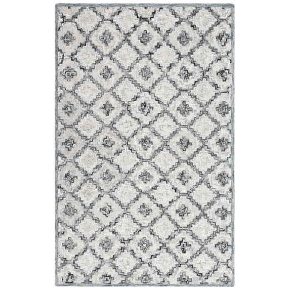 SAFAVIEH Soho Donette Geometric Area Rug, Grey/Ivory, 4' x 6'