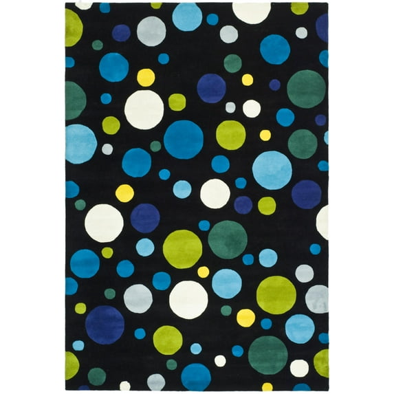 SAFAVIEH Soho Dots Geometric Wool Area Rug, Black/Multi, 2' x 3'