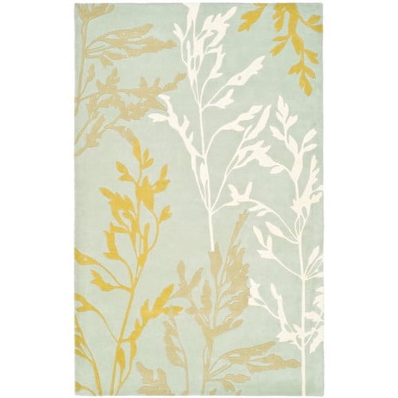 SAFAVIEH Soho Dylan Floral Wool Area Rug, Blue/Multi, 5' x 8'