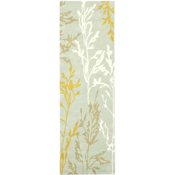 SAFAVIEH Soho Dylan Floral Wool Runner Rug, Blue/Multi, 2'6" x 8'