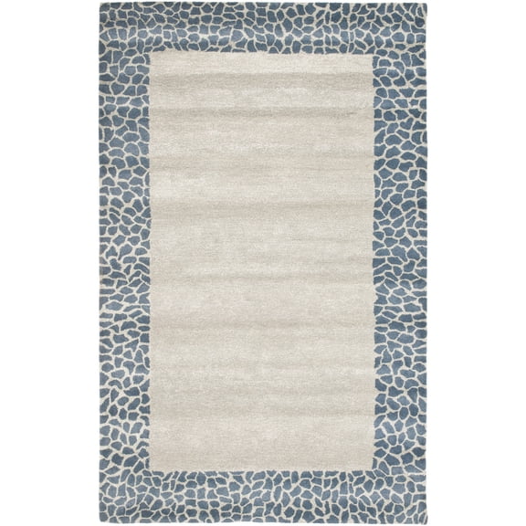 SAFAVIEH Soho Easton Polka Dots Wool Area Rug, Silver/Grey, 5' x 8'