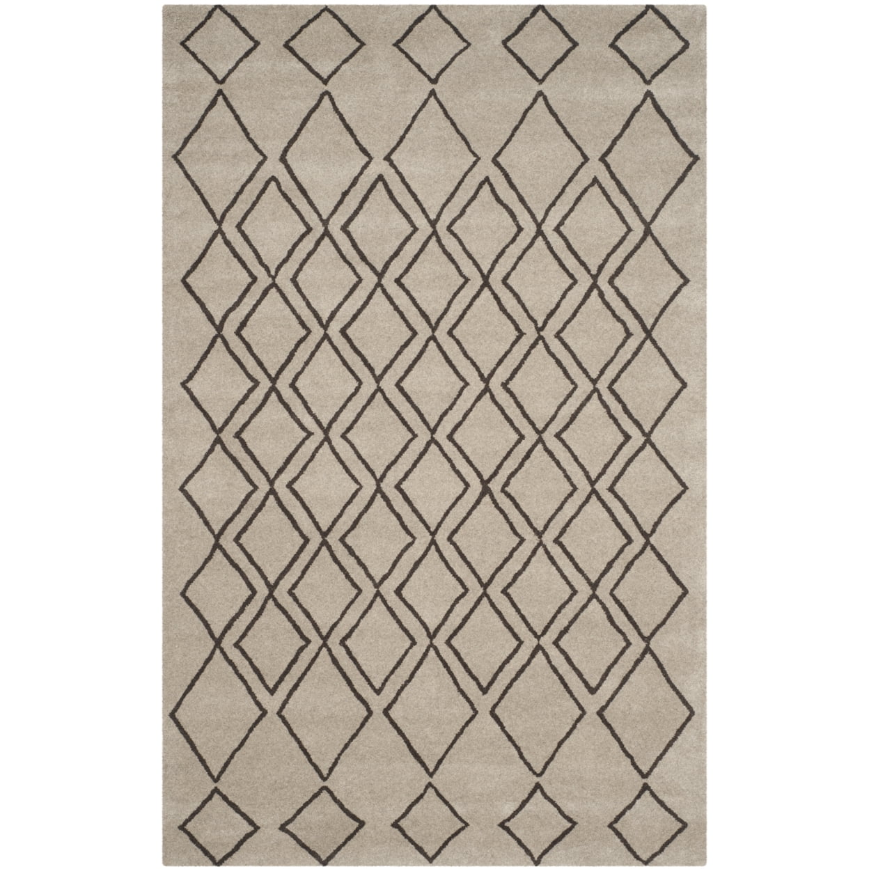 Light Gray and Dark Gray Wool Tufted Area Rug
