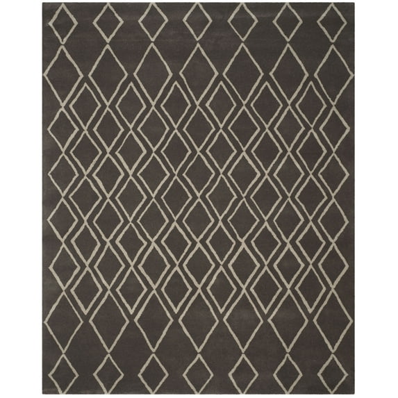 SAFAVIEH Soho Eden Geometric Wool Runner Rug, Ivory/Dark Grey, 2'6" x 8'