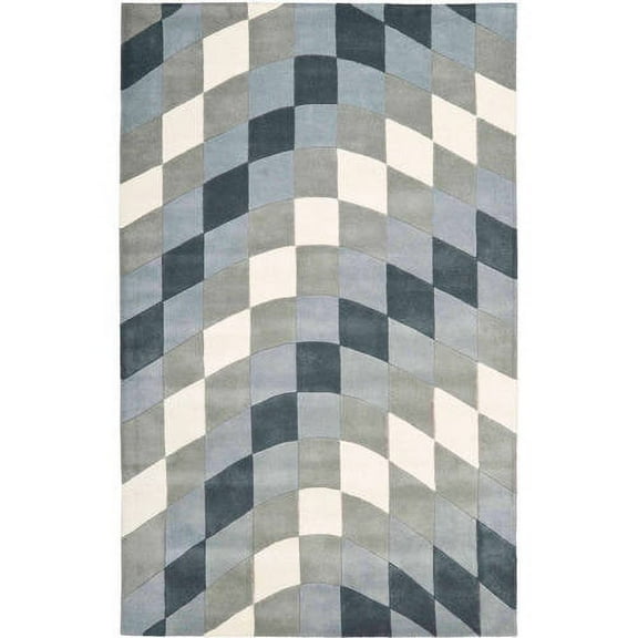 SAFAVIEH Soho Edna Abstract Wool Area Rug, Light Grey/Ivory, 2'9" x 4'9"