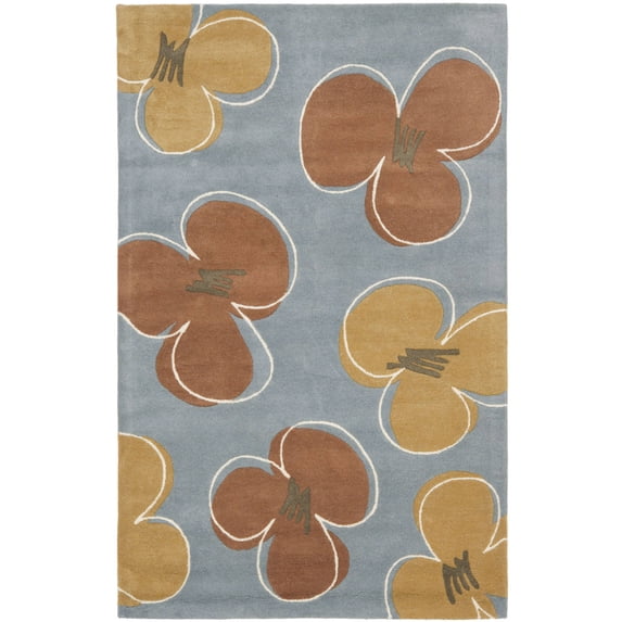 SAFAVIEH Soho Elijah Floral Wool Area Rug, Blue/Multi, 7'6" x 9'6"