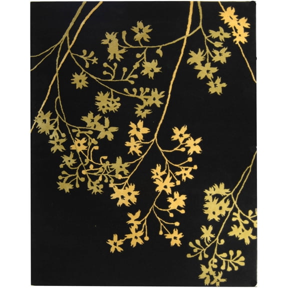 SAFAVIEH Soho Emerald Floral Wool Area Rug, Black/Lime, 9'6" x 13'6"