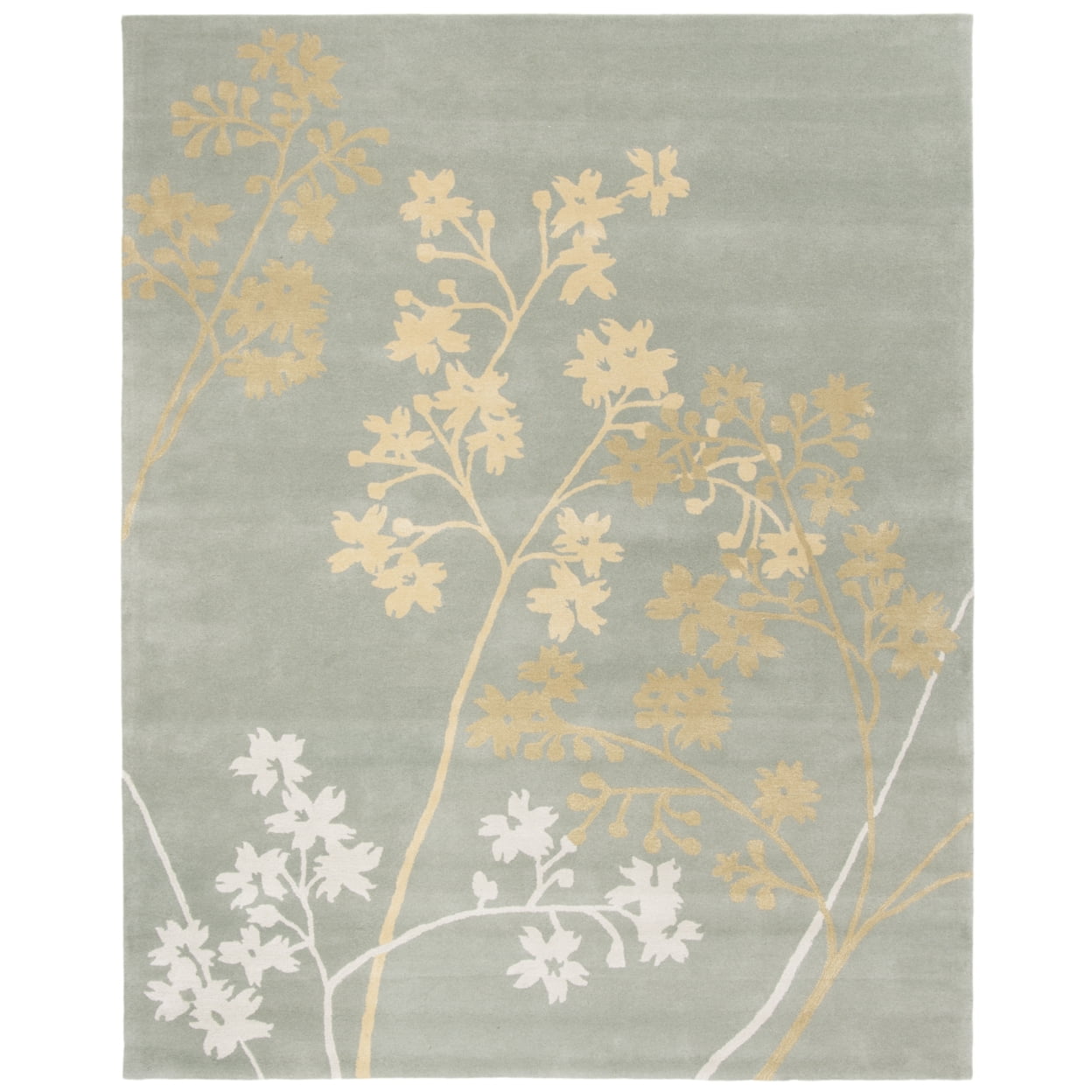 Hand-Tufted Elysian Light Blue Wool-Viscose 42" Square Area Rug