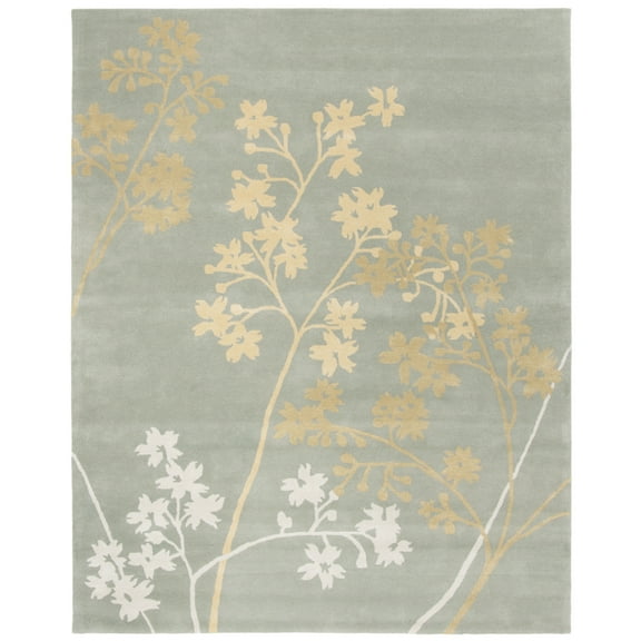 SAFAVIEH Soho Emerald Floral Wool Area Rug, Light Blue/Multi, 8' x 8' Square