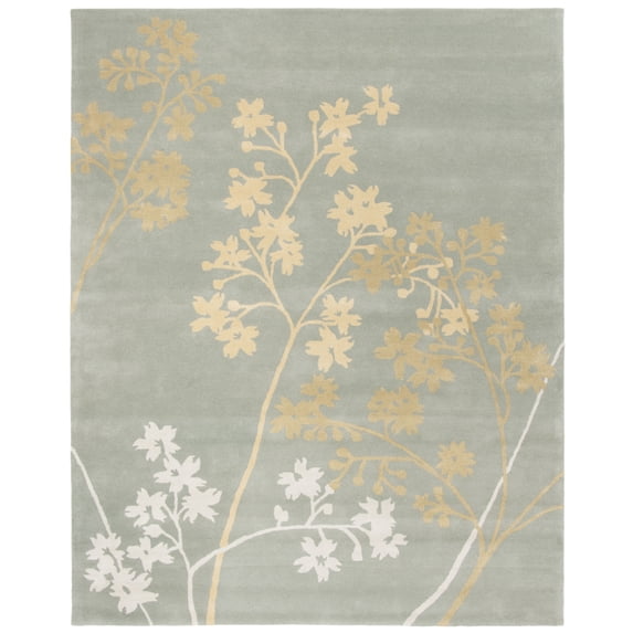 SAFAVIEH Soho Emerald Floral Wool Runner Rug, Light Blue/Multi, 2'6" x 8'
