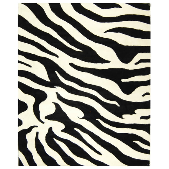 SAFAVIEH Soho Emery Striped Wool Area Rug, White/Black, 8'3" x 11'