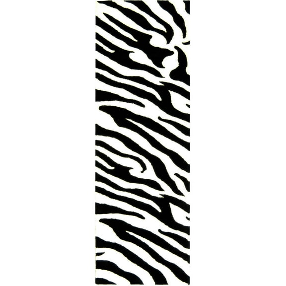 SAFAVIEH Soho Emery Striped Wool Runner Rug, White/Black, 2'6" x 8'