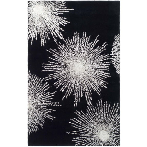 SAFAVIEH Soho Fiesta Geometric Area Rug, Black/White, 5' x 8'
