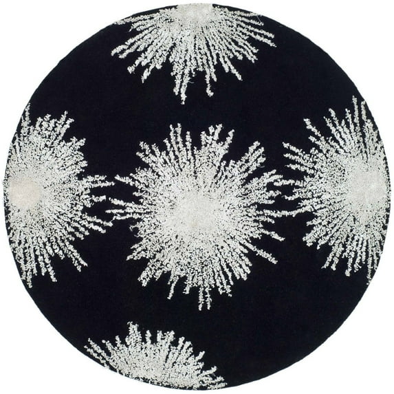 SAFAVIEH Soho Fiesta Geometric Area Rug, Black/White, 6' x 6' Round