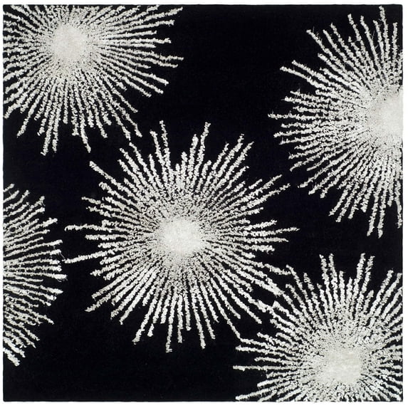 SAFAVIEH Soho Fiesta Geometric Area Rug, Black/White, 8' x 8' Square