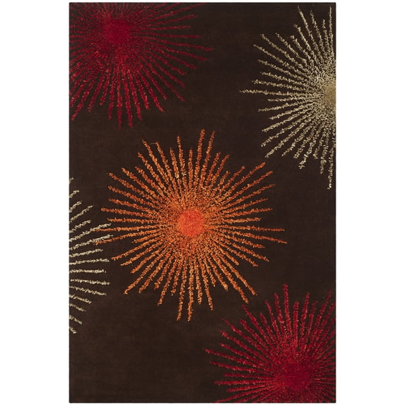 SAFAVIEH Soho Fiesta Geometric Area Rug, Brown/Multi, 6' x 9'
