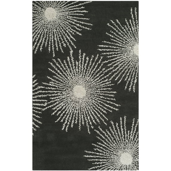 SAFAVIEH Soho Fiesta Geometric Area Rug, Charcoal/Ivory, 5' x 8'