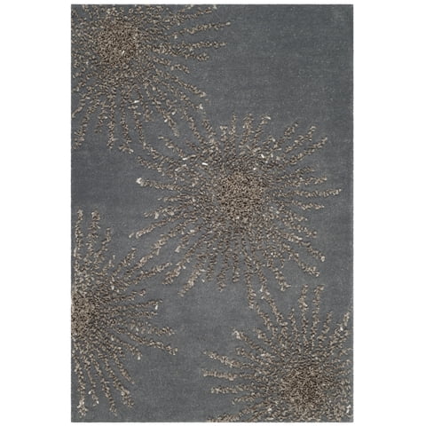 SAFAVIEH Soho Fiesta Geometric Area Rug, Dark Grey/Silver, 2' x 3'