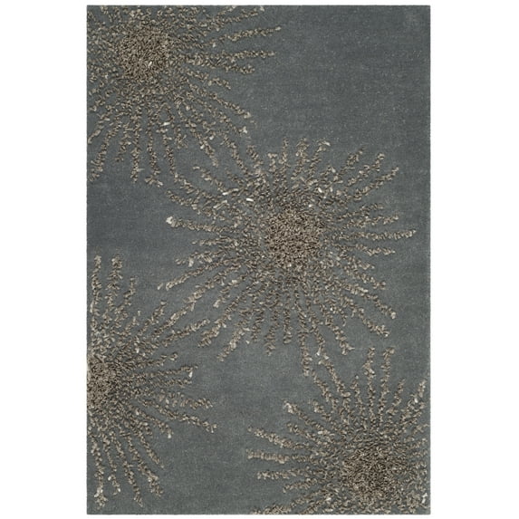SAFAVIEH Soho Fiesta Geometric Area Rug, Dark Grey/Silver, 2' x 3'