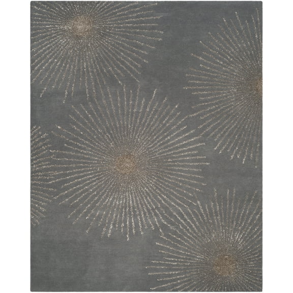 SAFAVIEH Soho Fiesta Geometric Area Rug, Dark Grey/Silver, 7'6" x 9'6"