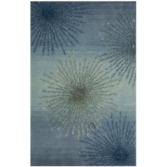 SAFAVIEH Soho Fiesta Geometric Area Rug, Denim, 3'6" x 5'6"