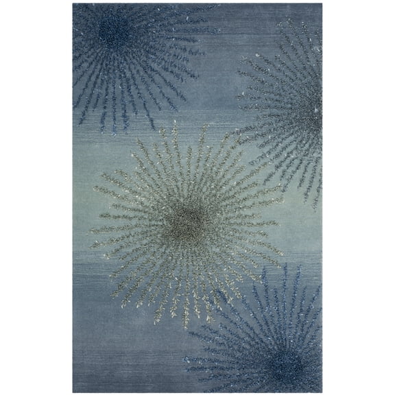 SAFAVIEH Soho Fiesta Geometric Area Rug, Denim, 3'6" x 5'6"