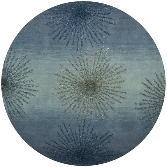 SAFAVIEH Soho Fiesta Geometric Area Rug, Denim, 6' x 6' Round