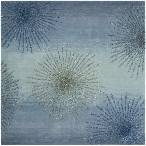 SAFAVIEH Soho Fiesta Geometric Area Rug, Denim, 6' x 6' Square