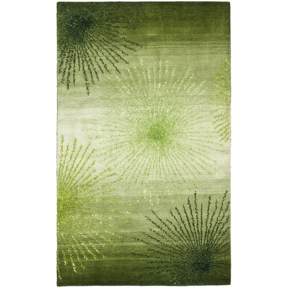 SAFAVIEH Soho Fiesta Geometric Area Rug, Green/Multi, 5' x 8'