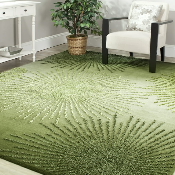 SAFAVIEH Soho Fiesta Geometric Area Rug, Green/Multi, 6' x 6' Square