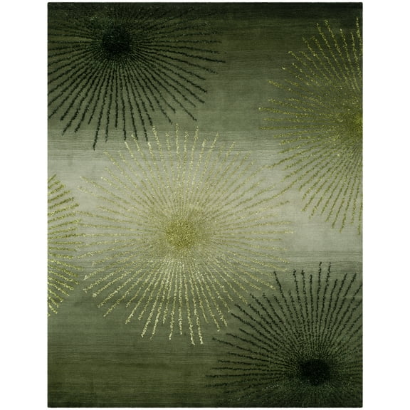 SAFAVIEH Soho Fiesta Geometric Area Rug, Green/Multi, 7'6" x 9'6"