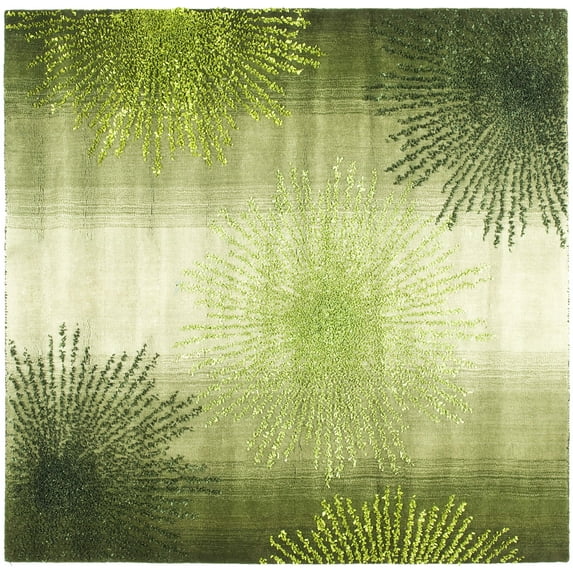 SAFAVIEH Soho Fiesta Geometric Area Rug, Green/Multi, 8' x 8' Square