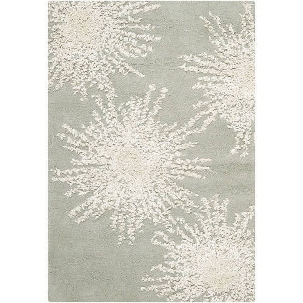 Grey and Ivory Hand-Tufted Wool Area Rug