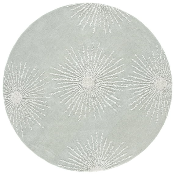 SAFAVIEH Soho Fiesta Geometric Area Rug, Grey/Ivory, 6' x 6' Round